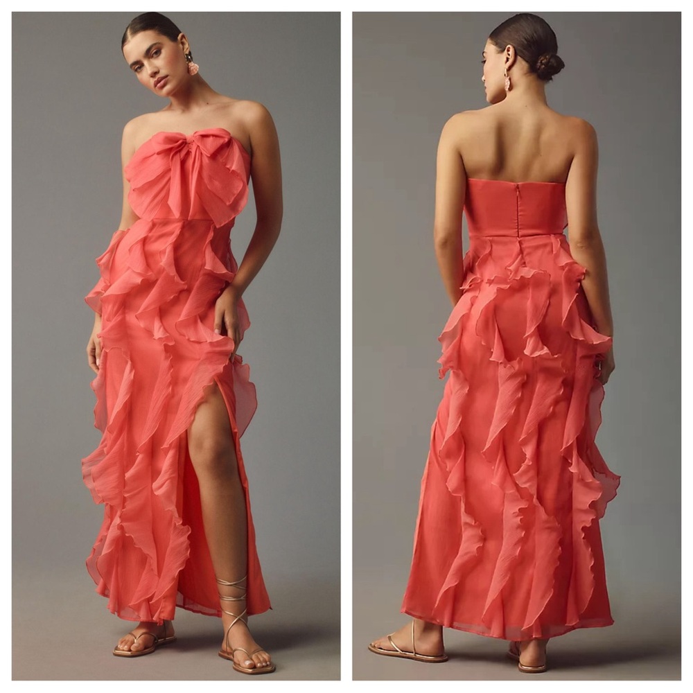 NEW Anthropologie Hutch Strapless Tiered Tulle Maxi Dress NWT
